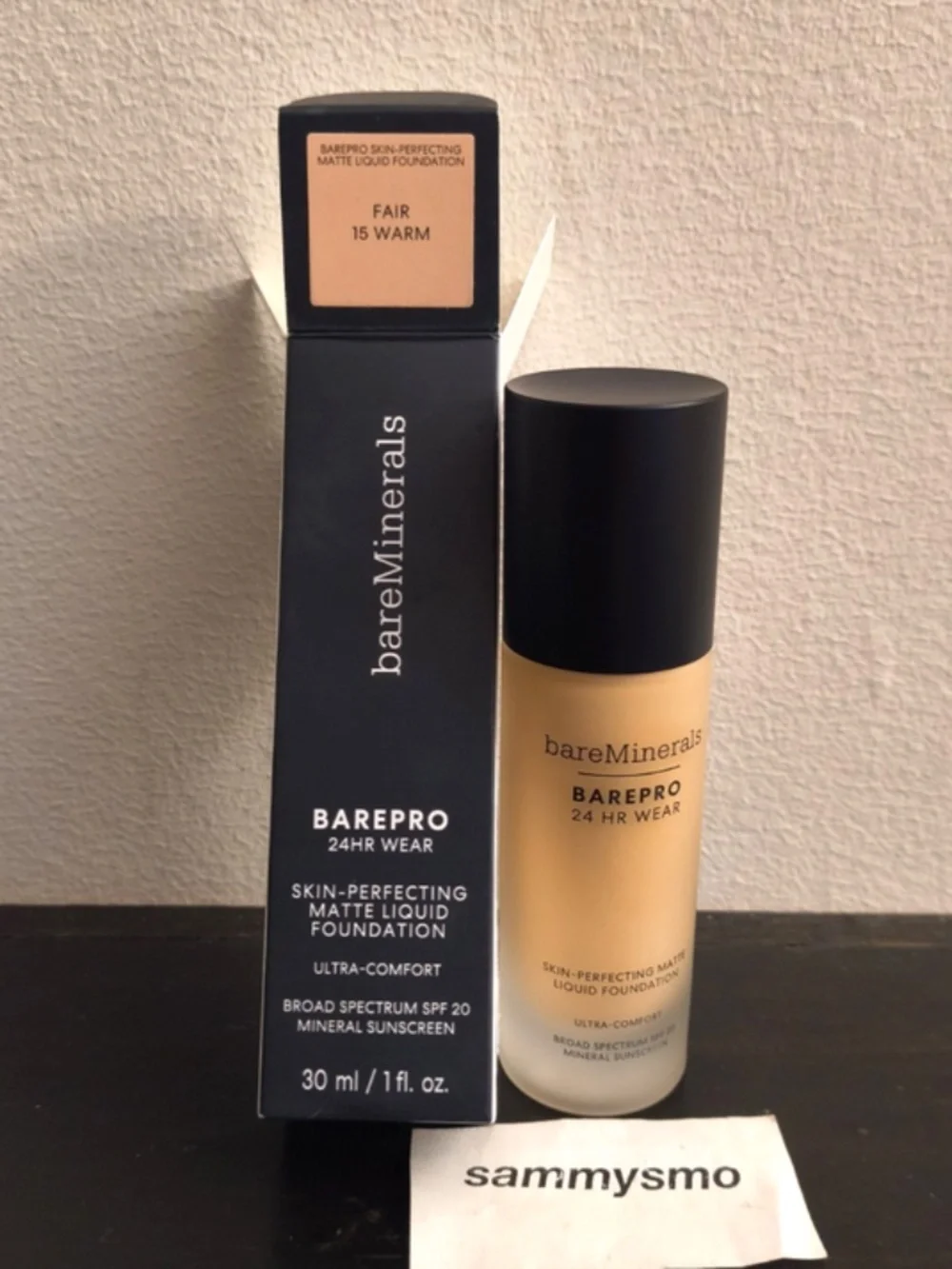 BareMinerals BAREPRO 24HR - FAIR 15 WARM - matte Liquid Foundation SPF 20, 07/26